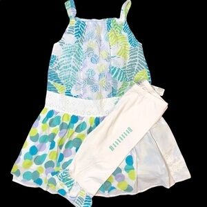 𝅺NAARTJIE‎ Tropical Beach Dress Capri Set Girl 9 New